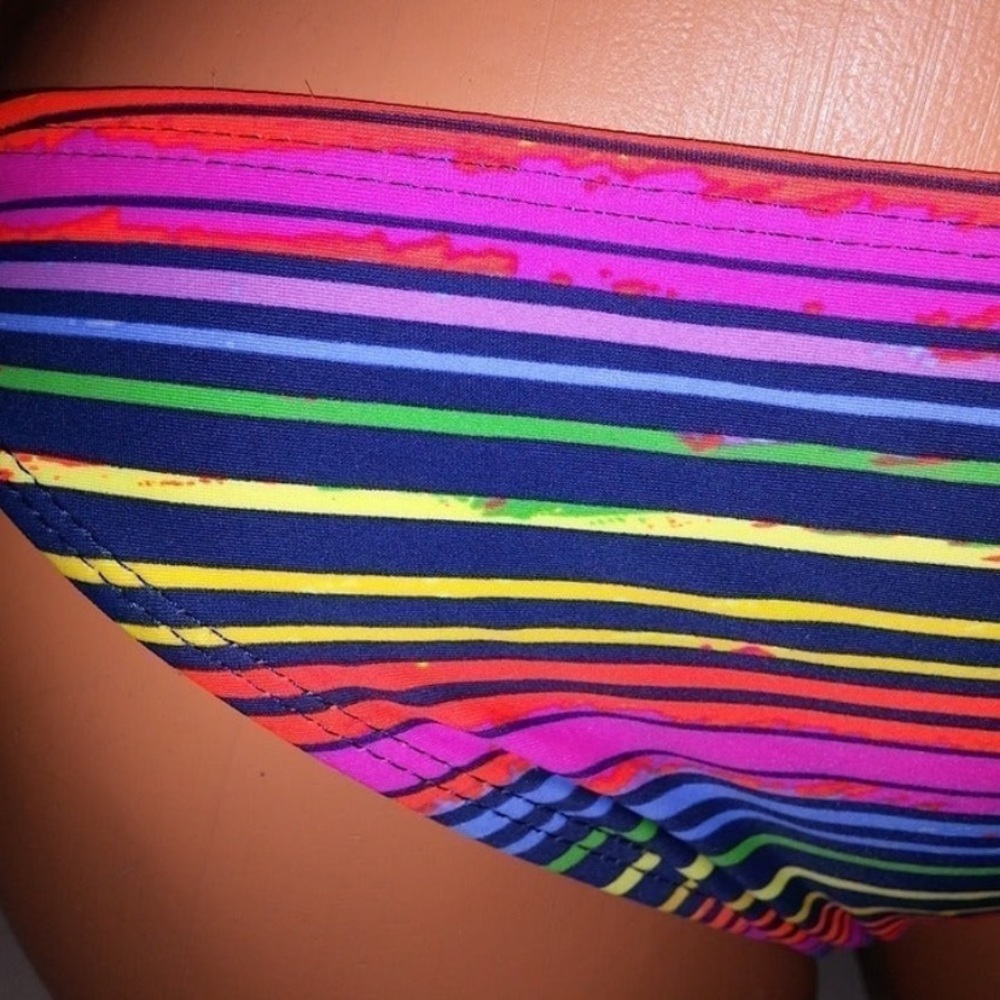Striped Multicolor Bikini Bottom - Picture 2 of 4